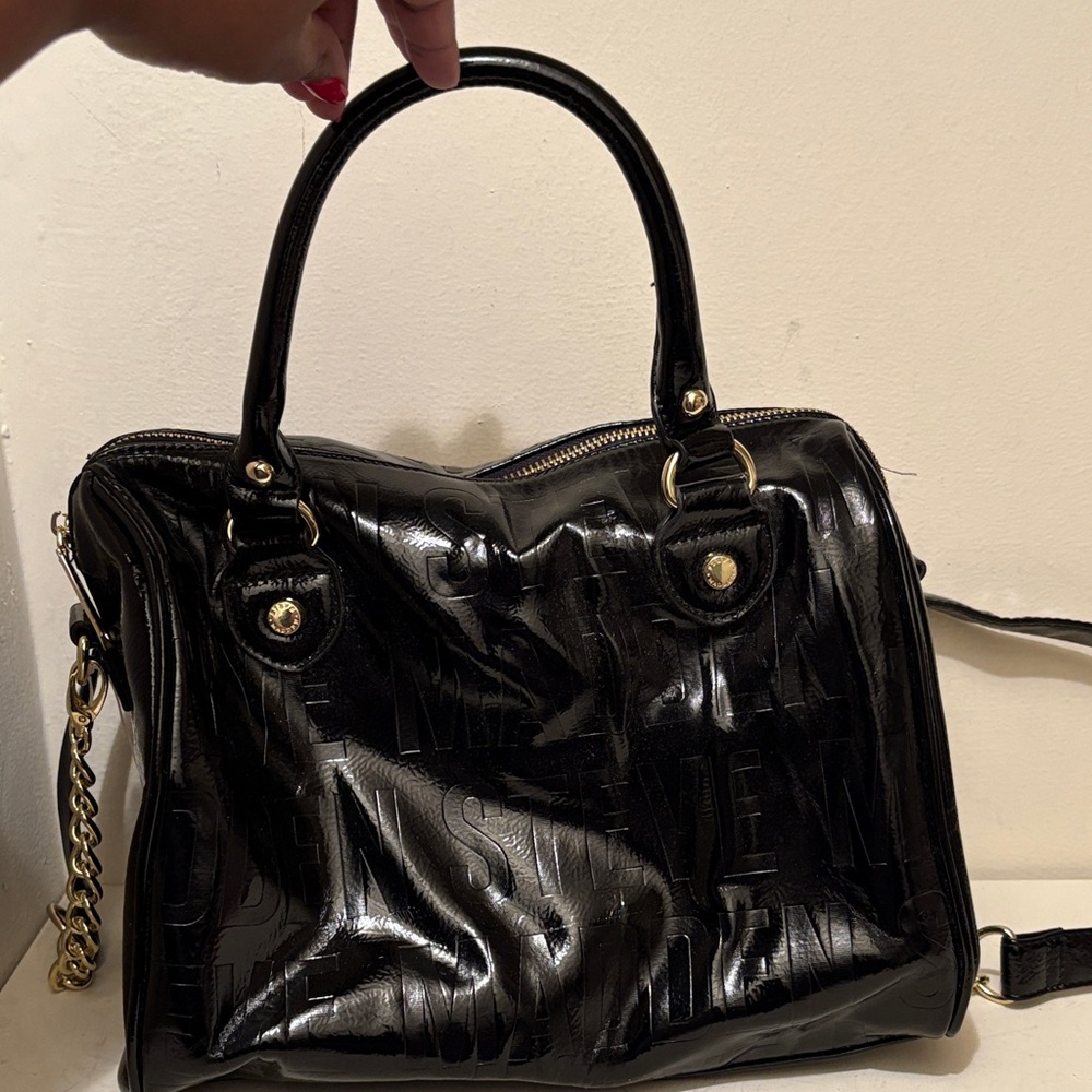 Black Steve Madden Patent Leather Handbag